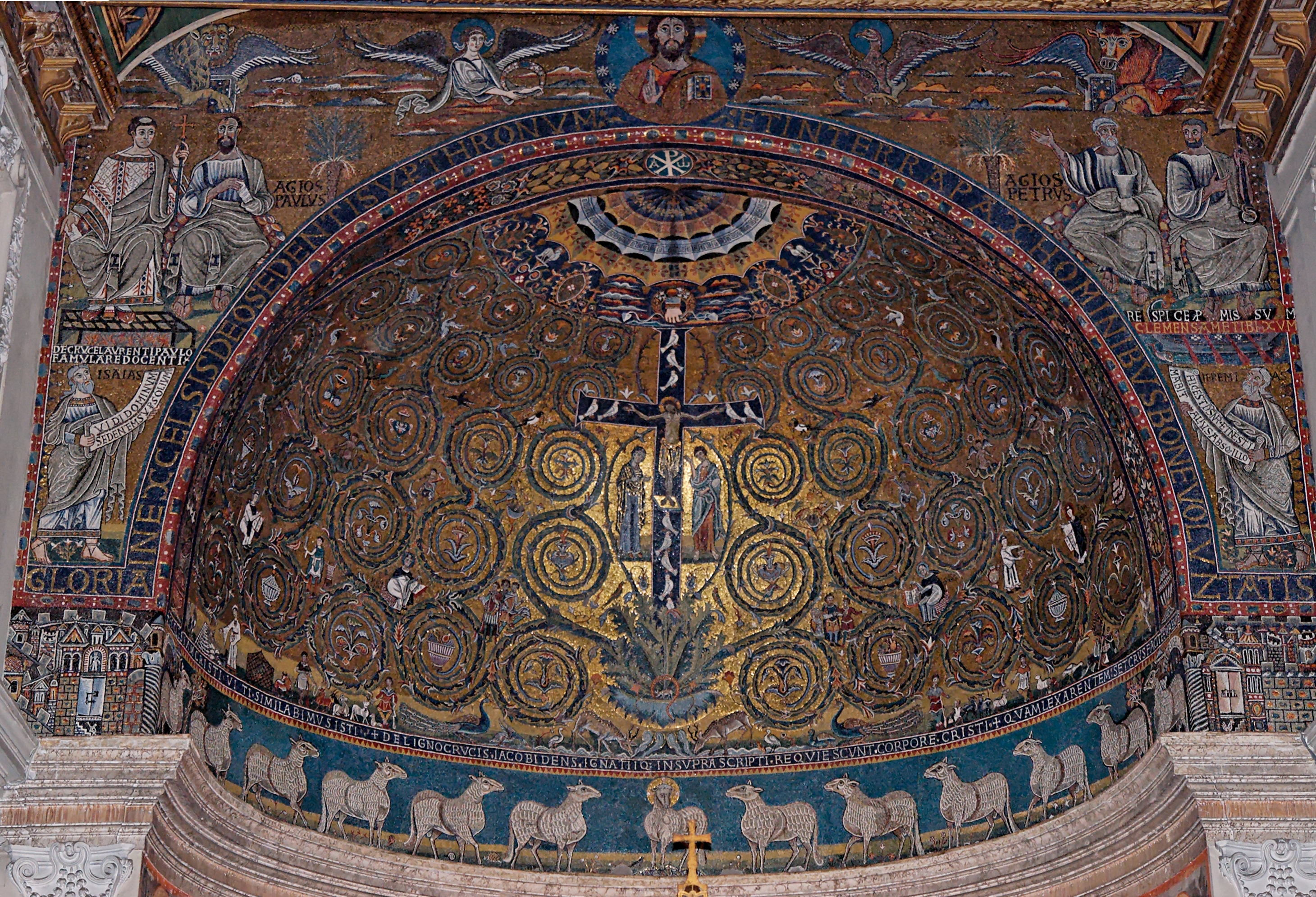 Kristus er vintreet. Veggmosaikk fra San Clemente-basilikaen i Roma, (1100-tallet)